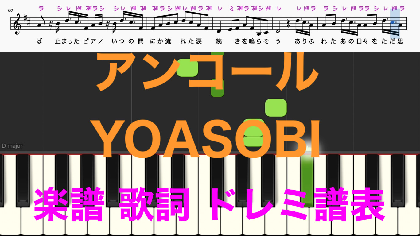 アンコール Yoasobi Google Pixel Cm曲 楽譜 歌詞 カタカナ譜表 ドレミファ 楽譜画像 楽器練習用 ピアノ オカリナ サックス トランペット フルート クラリネット演奏に最適 楽譜動画音声あり ドレミファ演奏楽譜のサイト 初心者でも簡単 ピアノ