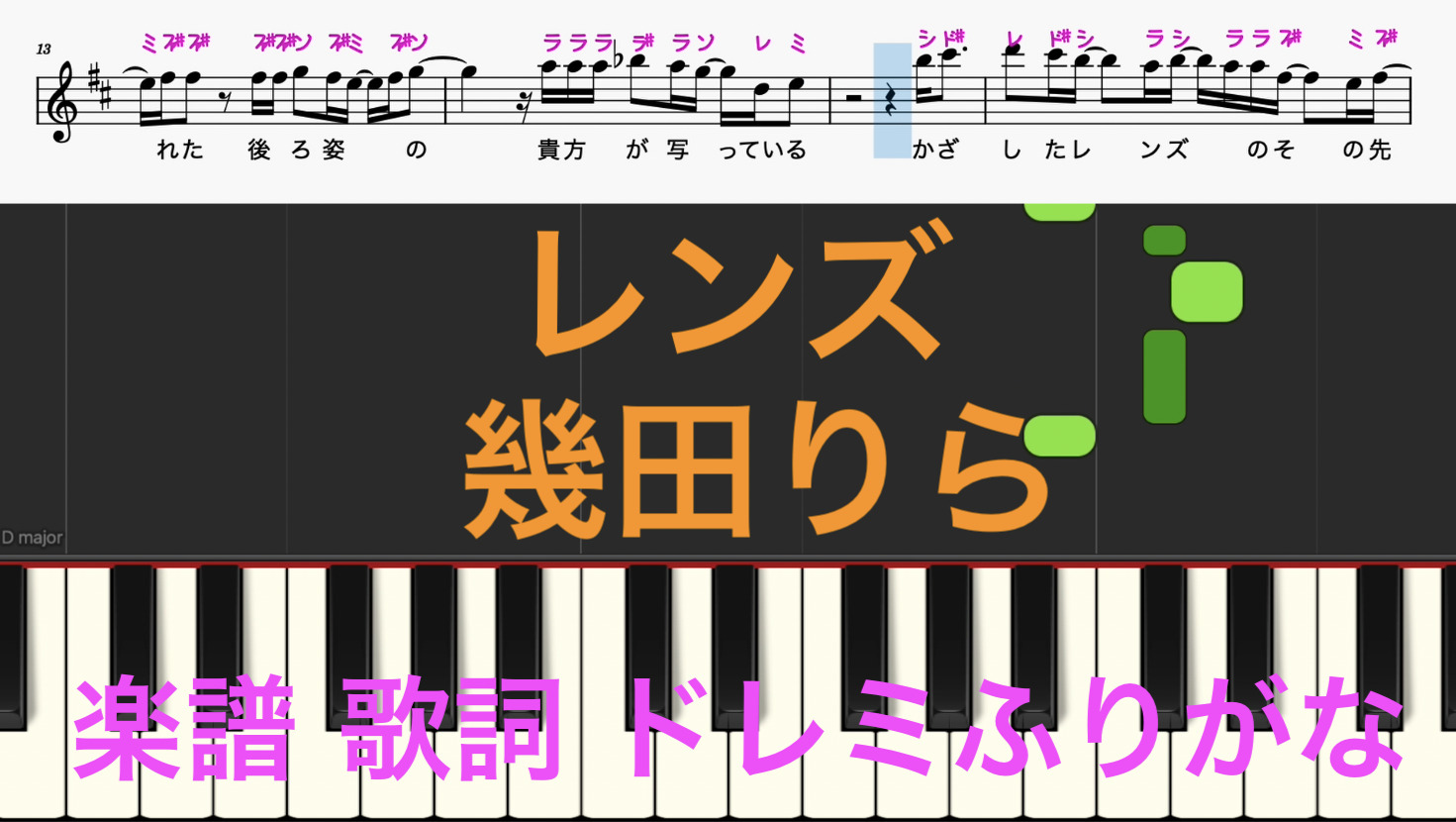 レンズ 幾田りら 持続可能な恋ですか ピアノ楽譜 歌詞 ドレミ音符読み方ふりがな譜表付き 楽譜画像 楽器練習用 ピアノ オカリナ サックス トランペット フルート クラリネット演奏 カラオケに最適 楽譜動画音声あり ドレミファ演奏楽譜のサイト 初心者でも簡単